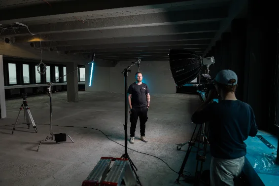 Videodreh mit Lichttechnik